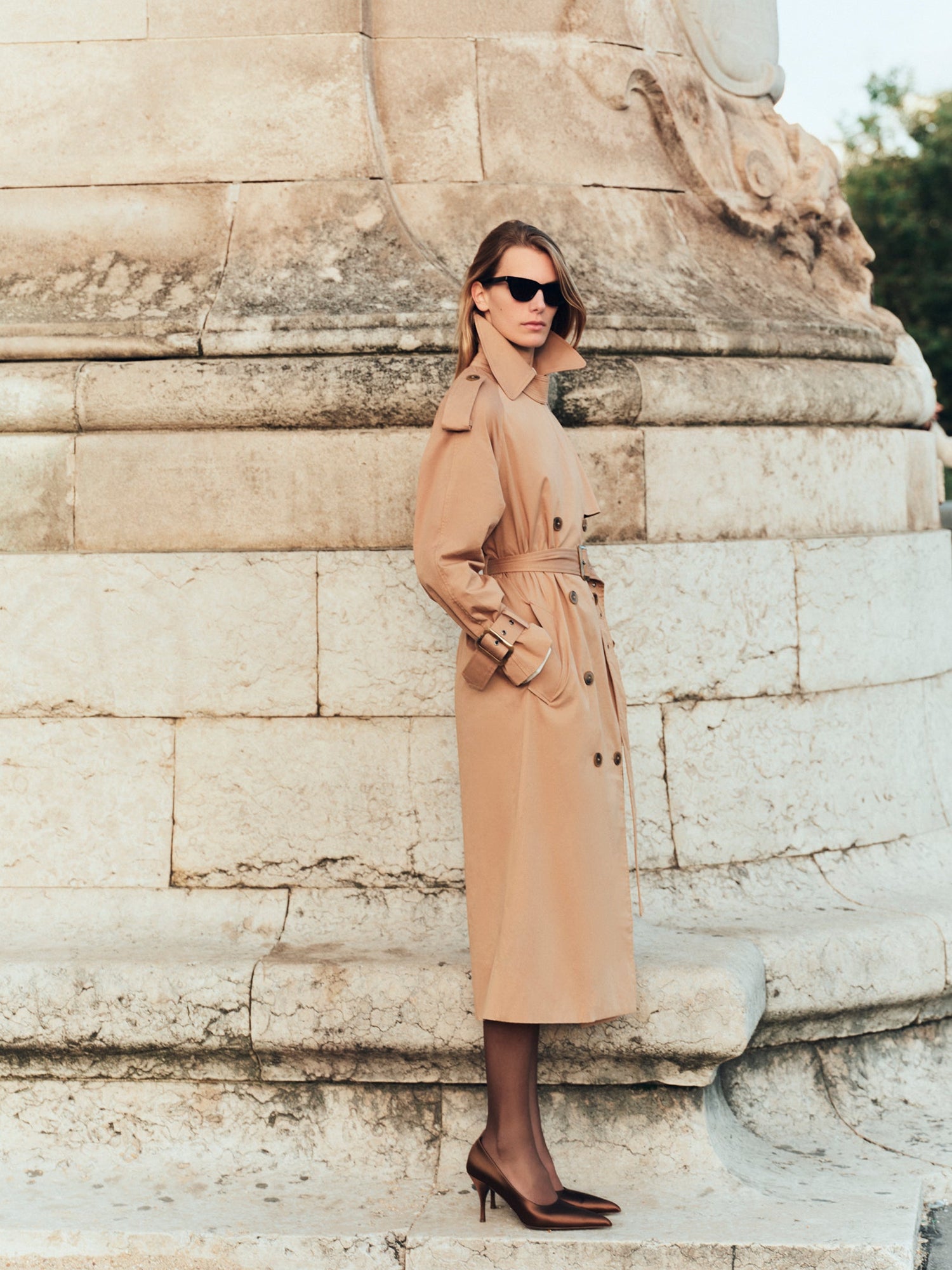 Long Trench Coat | Tan