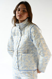 Amelia Quilted Convertible Jacket | Blue Toile