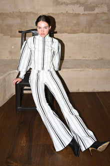 Tilly Cotton Trouser | Offwhite Striped