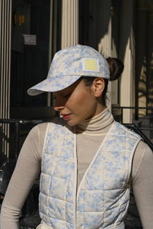 Luca Quilted Cap | Blue Toile