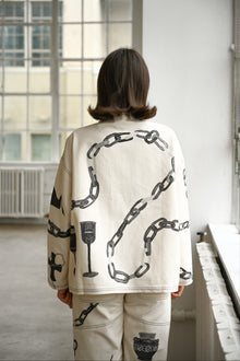 Britton Canvas Jacket | White & Black