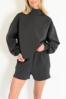 Maya Knit Neoprene Pullover | Charcoal