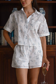 Rosy Collared Shorts Set | Baby's Breath