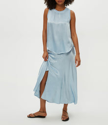 Desi Asymmetrical Satin Skirt | Fountain