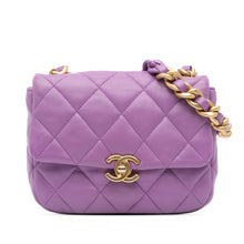 Chanel | Pre-Owned Mini Quilted Lambskin Candy Golden Chain Flap | Purple