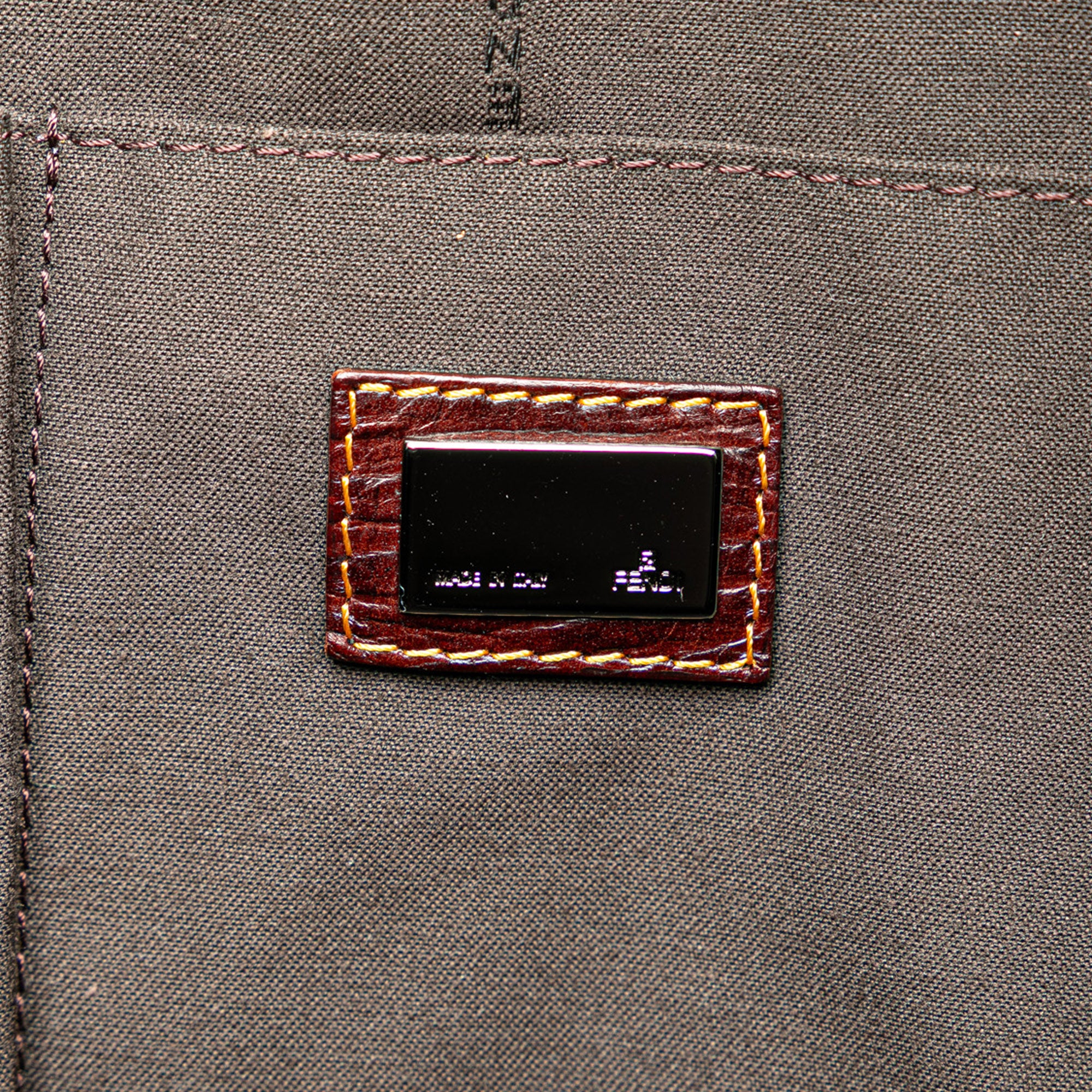 Fendi | Pre-Owned Large Zucca Canvas Mixed Media Tote | Brown