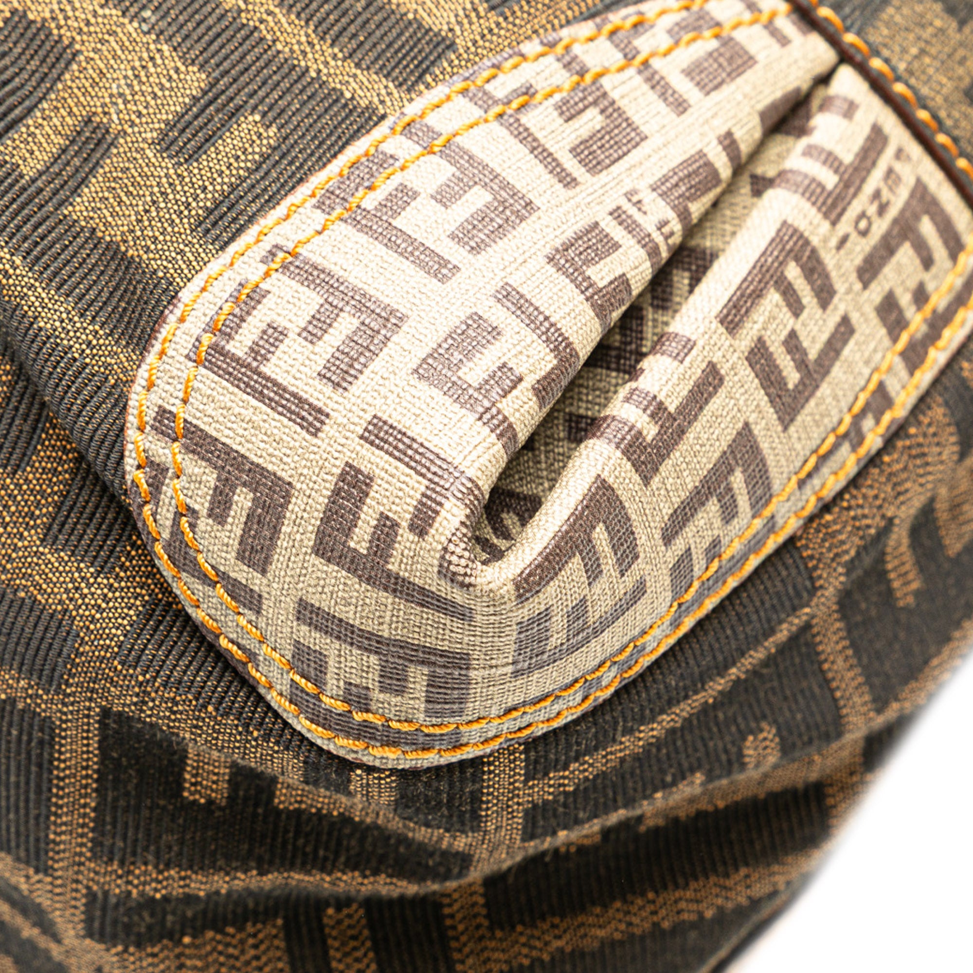Fendi | Pre-Owned Large Zucca Canvas Mixed Media Tote | Brown