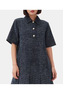 Dark Blue Textured Dress | Rinse