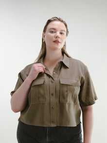 Playful Short Sleeve Top | Olive