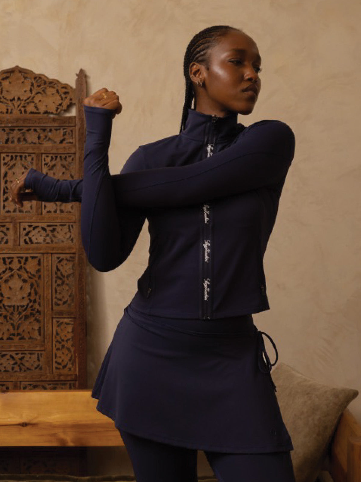 Women | Delfina Contour Track Jacket | Maritime Blue