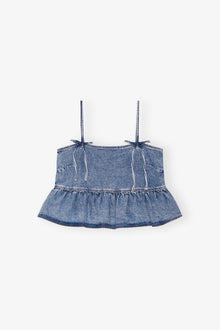 Denim Strap Top | Mid Blue Stone