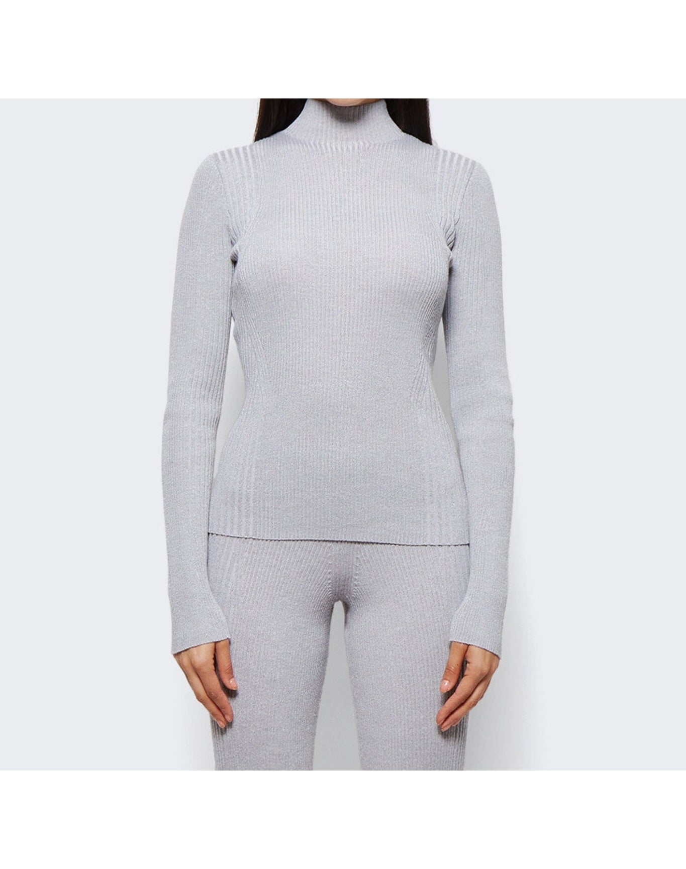 Dion Lee | Women | Light Reflective Rib Skivvy | Silver