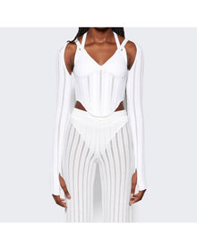 Dion Lee | Women | Snakeskin Column Corset Top | White