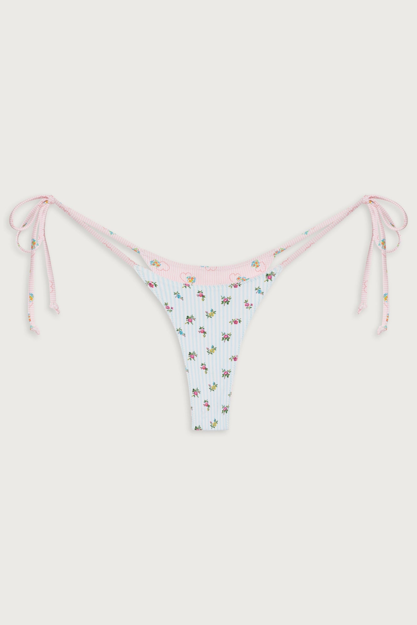 Divine reversible skimpy bikini bottom sweetheart stripe