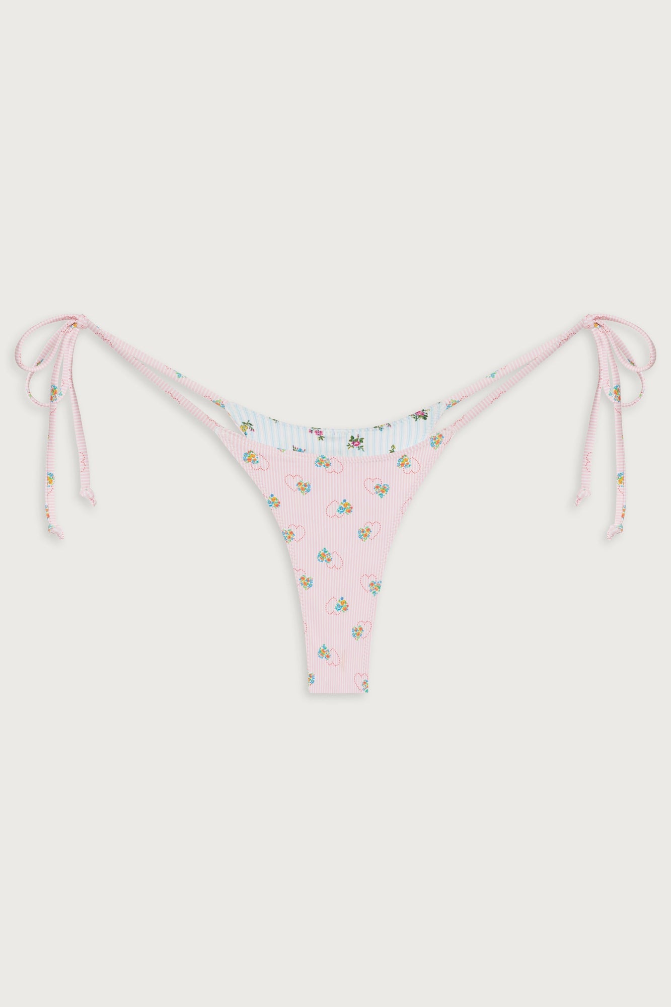 Divine reversible skimpy bikini bottom sweetheart stripe