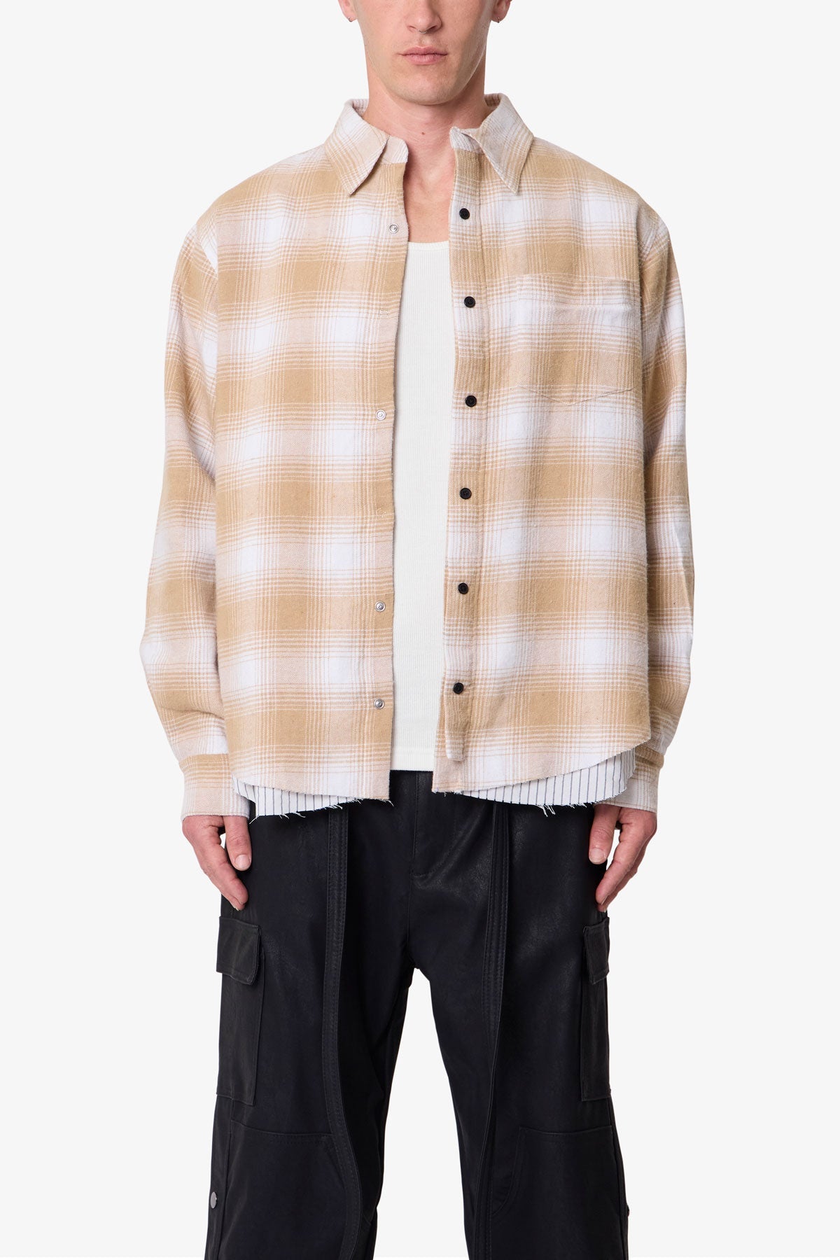 Double Layered Vintage Shirt | Tan