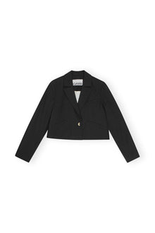 Drapey Melange Short Blazer | Black