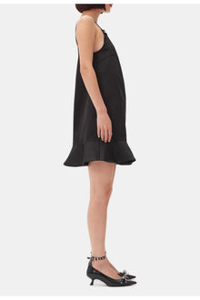 Duchesse Satin Mini Dress | Black