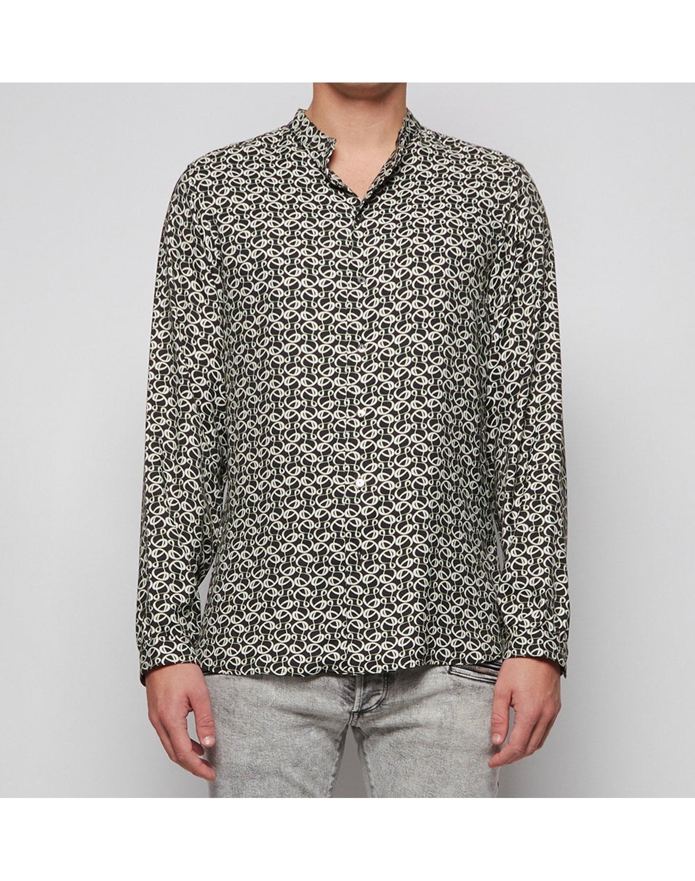 Dundas | Men | Regular Fit Deuce Shirt Monogram Print | Grey