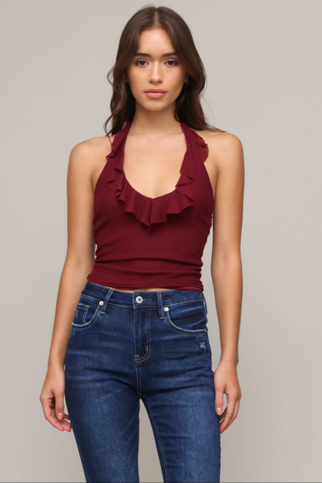 Brooklyn Karma | Dana Ruffle Halter | Red