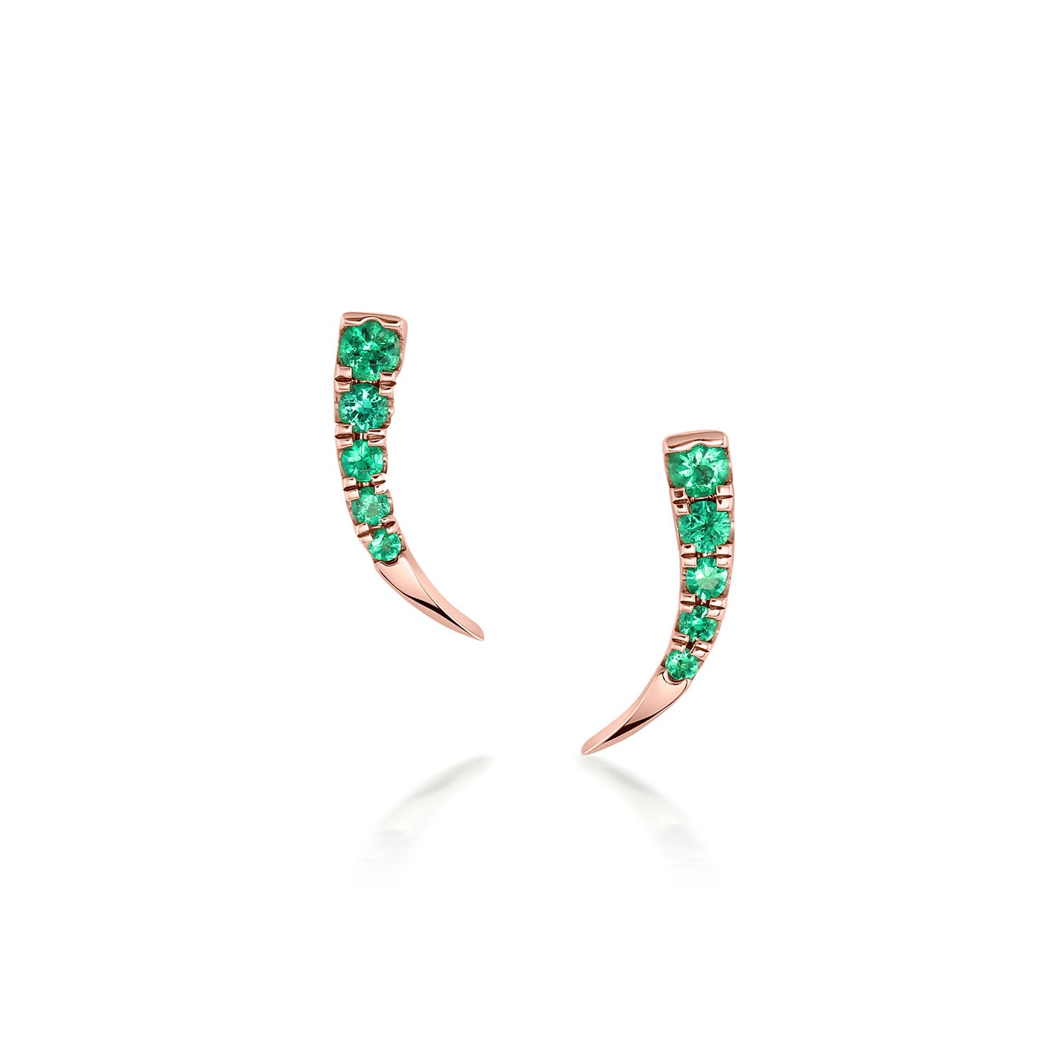 Women | Emerald Ear Crawlers | 14k Rose Gold