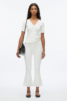 Compact Rib V-Neck Tee | Ivory