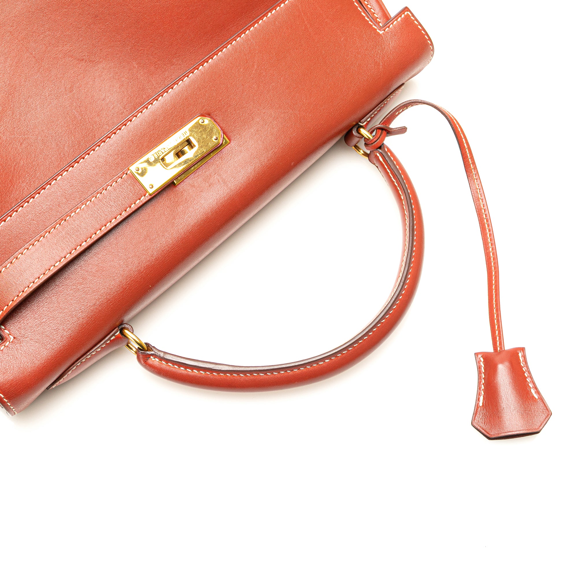 Hermes | Pre-Owned Box Calf Kelly Retourne 32 | Red