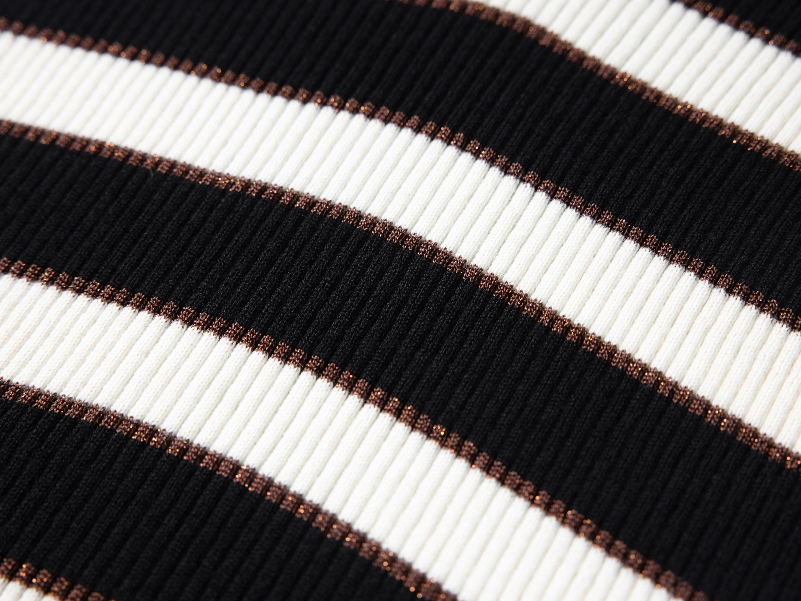 Wool Knit Top | Black Stripes
