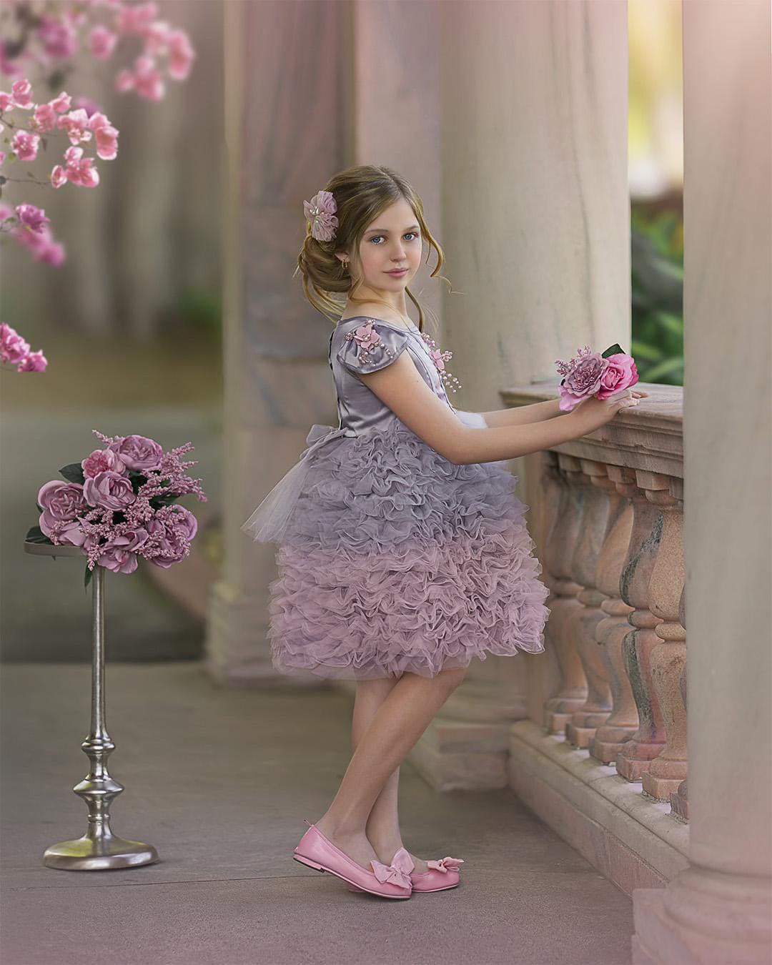 Mia Grey and Pink Ombré Cupcake Tulle Dress | Grey