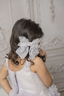 Ariel Ruffle Tulle Hair Bow | Lavender