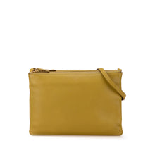 Celine | Pre-Owned Large Lambskin Trio Crossbody | Yellow/Mustard