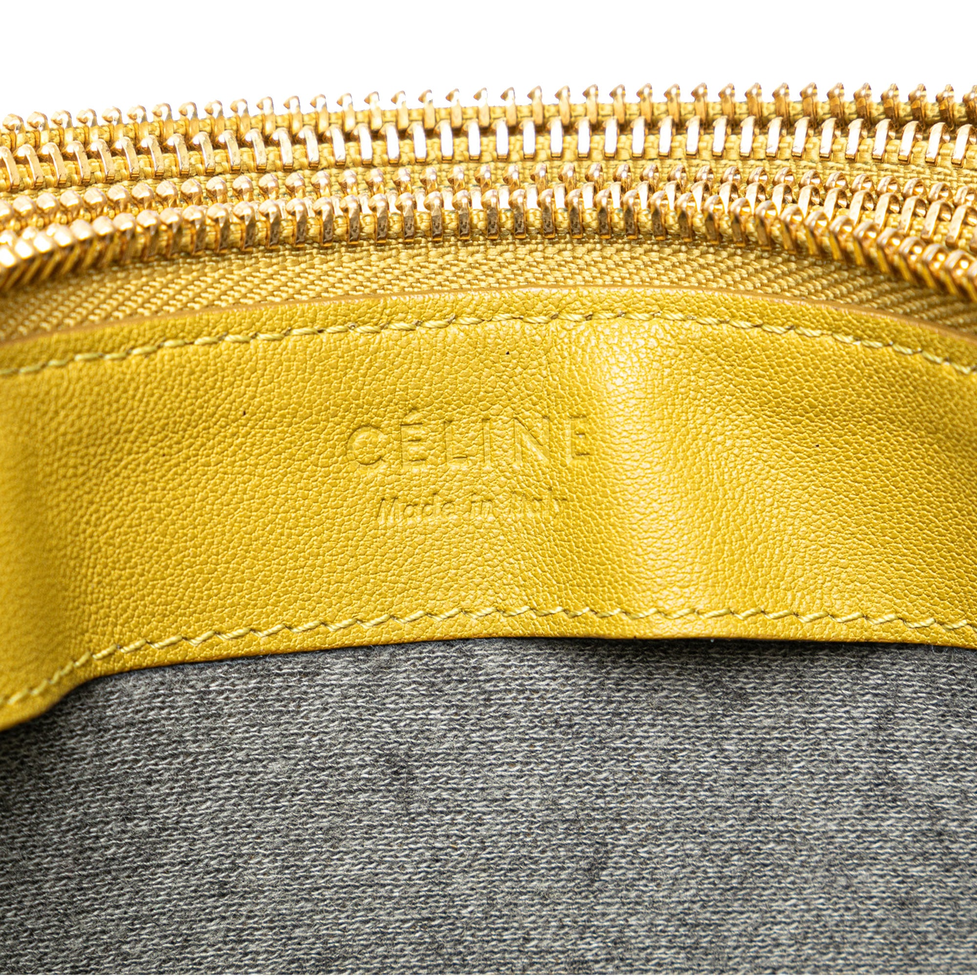 Celine | Pre-Owned Large Lambskin Trio Crossbody | Yellow/Mustard