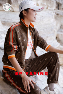 Cotton Printed Jacket | Brown