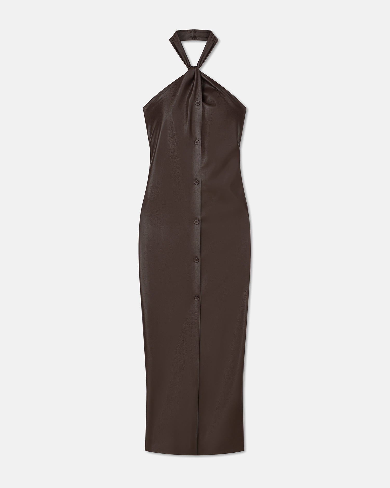 Elima Okobor Halterneck Dress | Coffee Ground