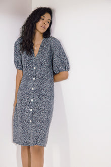 Naxos Button Down Cover up Dress | Navy Blue