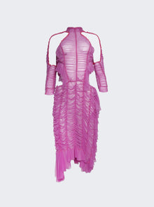 Women | Ester Manas | Long Ruched Sheer Cut Out Dress | Pink