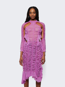 Women | Ester Manas | Long Ruched Sheer Cut Out Dress | Pink