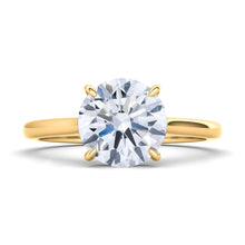 2.50 CT Round Lab-Grown Diamond | Engagement Ring | 18K Yellow Gold | F Color | VS Clarity