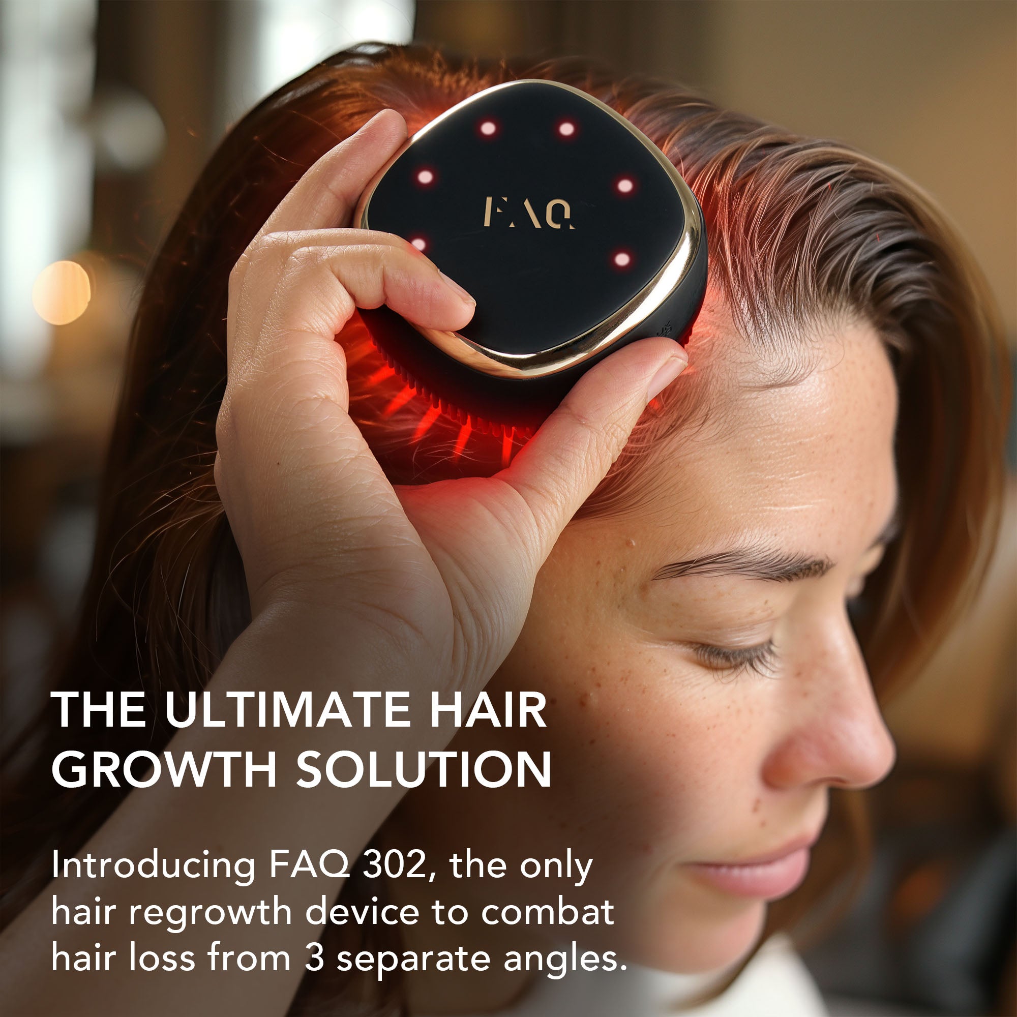 FAQ 302 Laser & LED Hair Regrowth Scalp Massager | Black/Gold