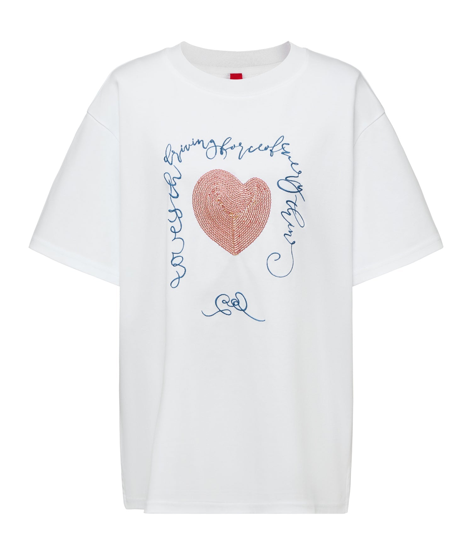 Classic Round Neck Heart T-shirt | White