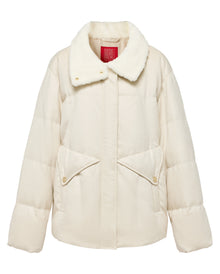 Mulberry Silk Down Jacket | Beige