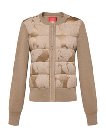 Goose Down Jacquard Jacket | Brown