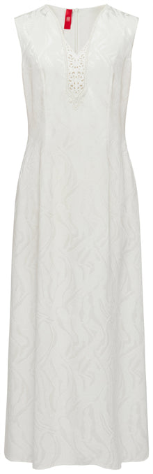 Mulberry Silk Waist-Fitted Dress | White