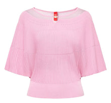 Textured Short-Sleeve Knit Sweater | Pink