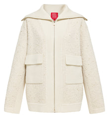 Wool Lapel Collar Cardigan | Beige
