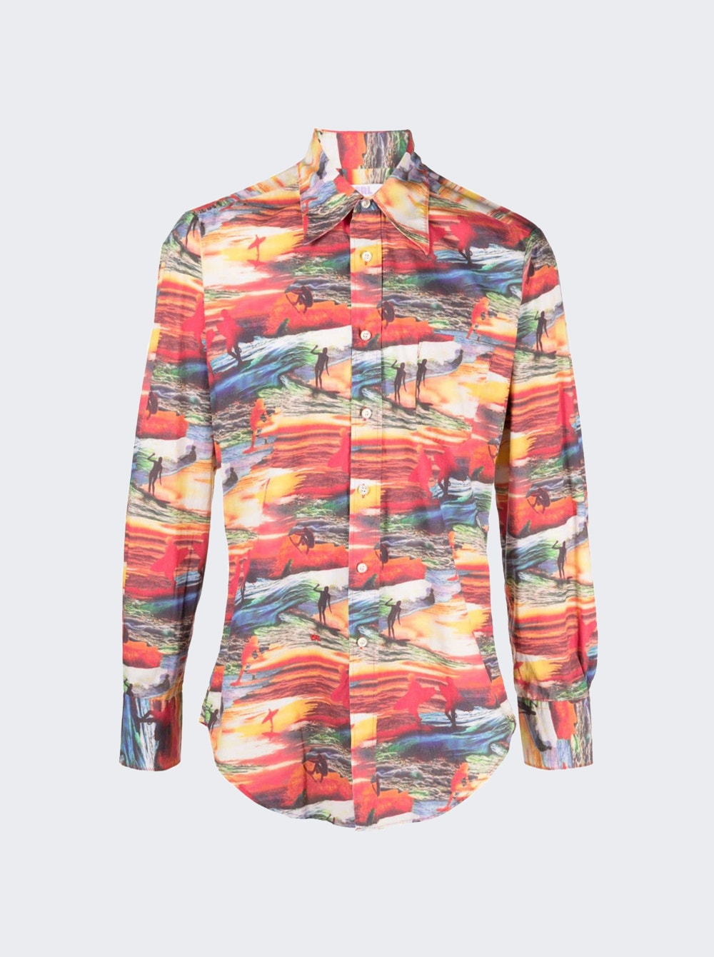 Men | ERL | Printed Woven Shirt | Red Sunset