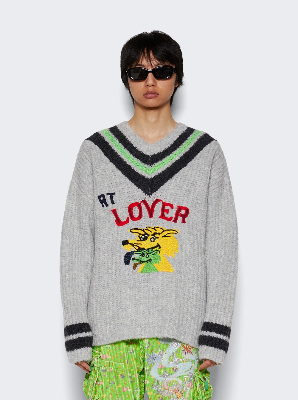 Men | ERL | Hurt Lover Varsity Knit | Grey