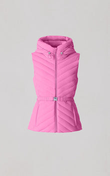 Estelle-Vest Stretch Down Belted Vest | Pink Treat