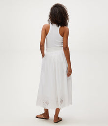 Grace Eyelet Midi Skirt | White