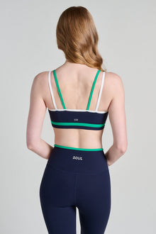 Splits59 | Eva Rigor Double Strap Bra | Indigo/Spearmint